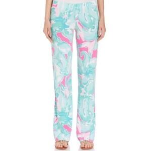 Lilly Pulitzer Georgia May Palazzo Wide Leg Pants Tropical Pink Sands Sz XS